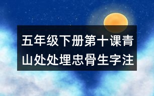 五年級(jí)下冊(cè)第十課青山處處埋忠骨生字注音專(zhuān)項(xiàng)練習(xí)答案