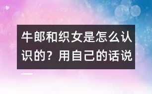 牛郎和織女是怎么認識的？用自己的話說一說