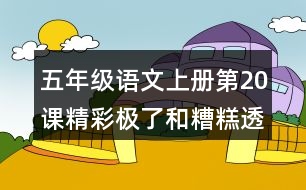 五年級語文上冊第20課精彩極了和糟糕透了課堂筆記本課知識點