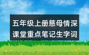 五年級上冊慈母情深課堂重點筆記生字詞