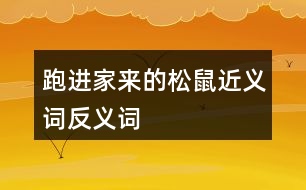 跑進家來的松鼠近義詞反義詞