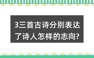 3、三首古詩分別表達(dá)了詩人怎樣的志向?表達(dá)的方法有什么共同特點(diǎn)?