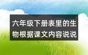 六年級(jí)下冊(cè)表里的生物根據(jù)課文內(nèi)容說說我是個(gè)什么孩子