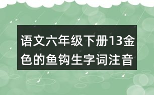 語文六年級下冊13金色的魚鉤生字詞注音練習(xí)答案