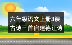 六年級語文上冊3課古詩三首宿建德江詩句翻譯