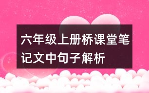 六年級(jí)上冊橋課堂筆記文中句子解析