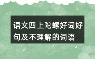 語文四上陀螺好詞好句及不理解的詞語