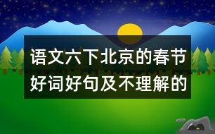 語(yǔ)文六下北京的春節(jié)好詞好句及不理解的詞語(yǔ)