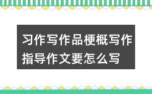 習作：寫作品梗概寫作指導作文要怎么寫