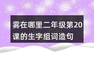 霧在哪里二年級(jí)第20課的生字組詞造句