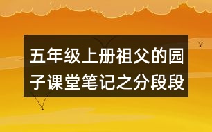 五年級(jí)上冊(cè)祖父的園子課堂筆記之分段段落大意