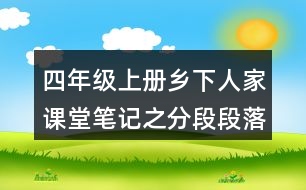 四年級(jí)上冊(cè)鄉(xiāng)下人家課堂筆記之分段段落大意