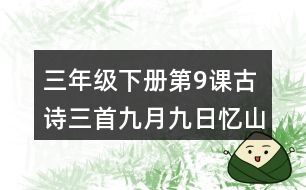 三年級(jí)下冊(cè)第9課古詩三首九月九日憶山東兄弟課堂筆記之詩歌譯文