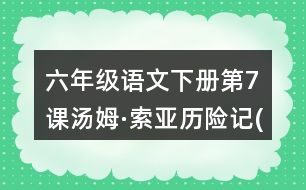 六年級語文下冊第7課湯姆·索亞歷險記(節(jié)選)近反義詞多音字