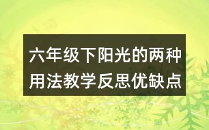 六年級下陽光的兩種用法教學(xué)反思優(yōu)缺點(diǎn)