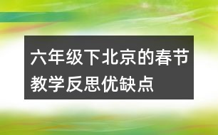 六年級下北京的春節(jié)教學反思優(yōu)缺點