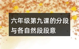 六年級(jí)第九課的分段與各自然段段意