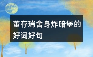 董存瑞舍身炸暗堡的好詞好句