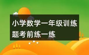 小學數學一年級訓練題考前練一練