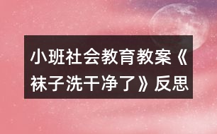 小班社會(huì)教育教案《襪子洗干凈了》反思