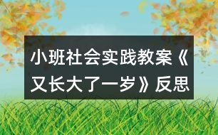 小班社會(huì)實(shí)踐教案《又長大了一歲》反思