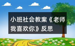 小班社會(huì)教案《老師我喜歡你》反思