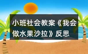 小班社會教案《我會做水果沙拉》反思