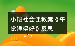 小班社會(huì)課教案《午覺睡得好》反思