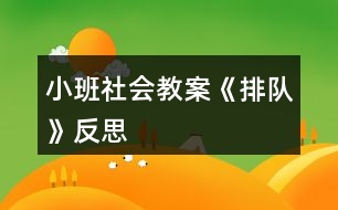 小班社會(huì)教案《排隊(duì)》反思