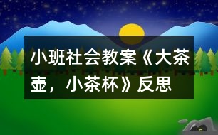 小班社會(huì)教案《大茶壺，小茶杯》反思