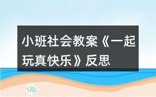 小班社會教案《一起玩真快樂》反思