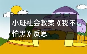 小班社會(huì)教案《我不怕黑》反思