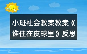 小班社會(huì)教案教案《誰(shuí)住在皮球里》反思