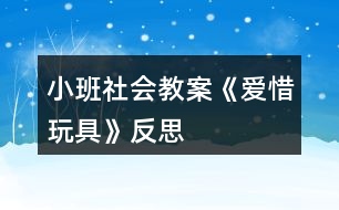 小班社會(huì)教案《愛惜玩具》反思