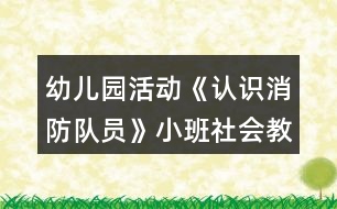 幼兒園活動《認(rèn)識消防隊員》小班社會教案反思