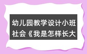 幼兒園教學(xué)設(shè)計小班社會《我是怎樣長大的》反思