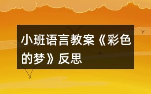 小班語言教案《彩色的夢》反思