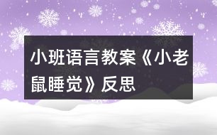 小班語言教案《小老鼠睡覺》反思