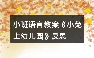 小班語(yǔ)言教案《小兔上幼兒園》反思