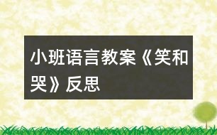 小班語言教案《笑和哭》反思