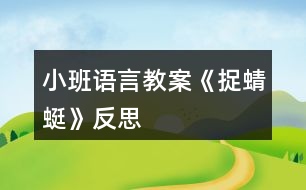 小班語(yǔ)言教案《捉蜻蜓》反思