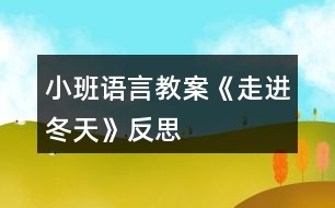 小班語(yǔ)言教案《走進(jìn)冬天》反思