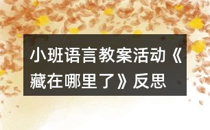 小班語言教案活動《藏在哪里了》反思