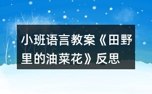 小班語(yǔ)言教案《田野里的油菜花》反思