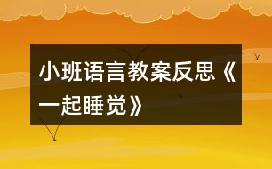 小班語言教案反思《一起睡覺》