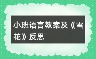 小班語(yǔ)言教案及《雪花》反思