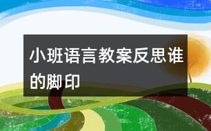 小班語(yǔ)言教案反思誰(shuí)的腳印