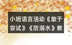 小班語言活動《敢于嘗試》《防溺水》教案反思