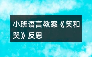 小班語言教案《“笑和哭”》反思