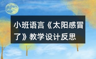 小班語言《太陽感冒了》教學(xué)設(shè)計反思